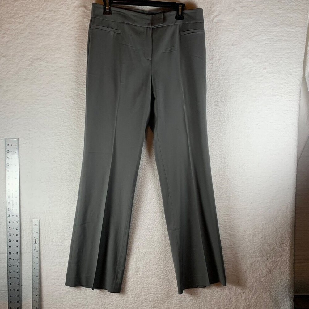Lafayette 148 NY Sullivan Women's Gray Virgin Wool Straight Leg Pants Sz 10 8862